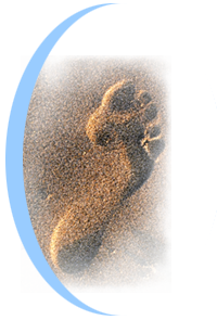 foto van voetafdruk in zand